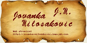 Jovanka Milošaković vizit kartica